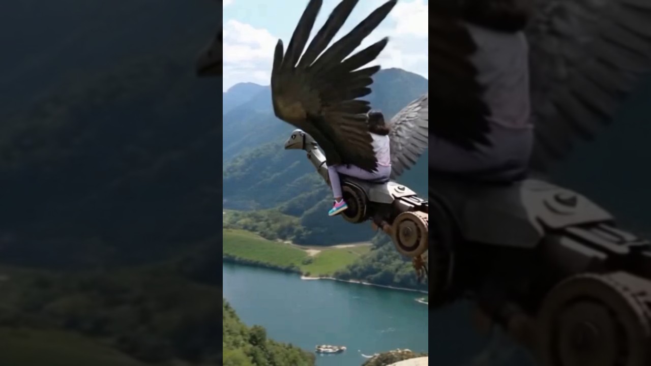 Kids Fantasy Flight on a Metal Bird | 4K Cinematic Adventure”