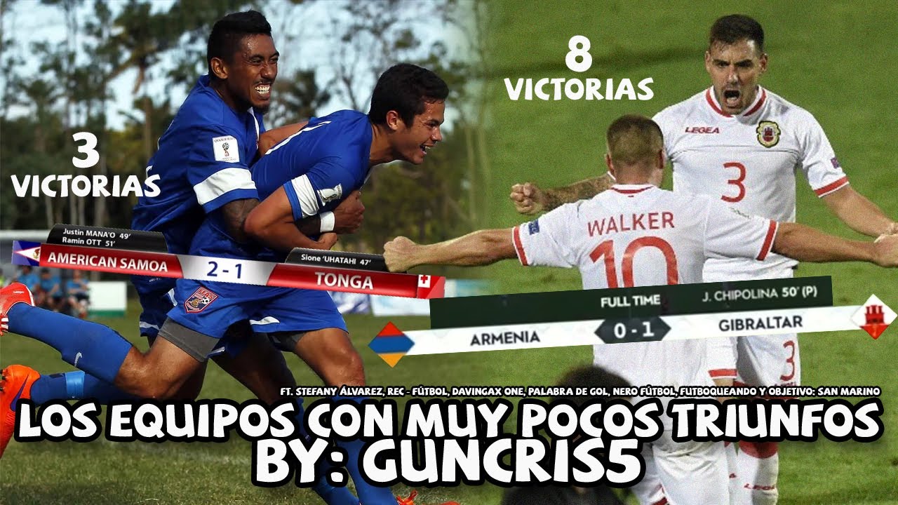 Las 10 selecciones con MENOS PARTIDOS GANADOS en el mundo (sólo VICTORIAS OFICIALES)