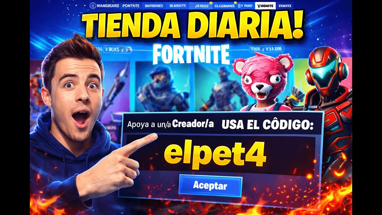 &iexcl;TIENDA DIARIA Fortnite 8 FEBRERO 2026! Skins &Eacute;PICAS + Apoya mi C&oacute;digo ELPET4