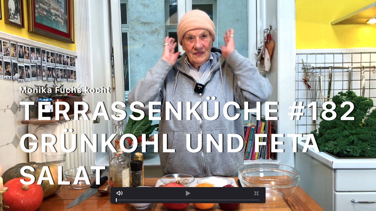 Grünkohl Granatapfel und Feta Salat - Terrassenküche Nr. 182