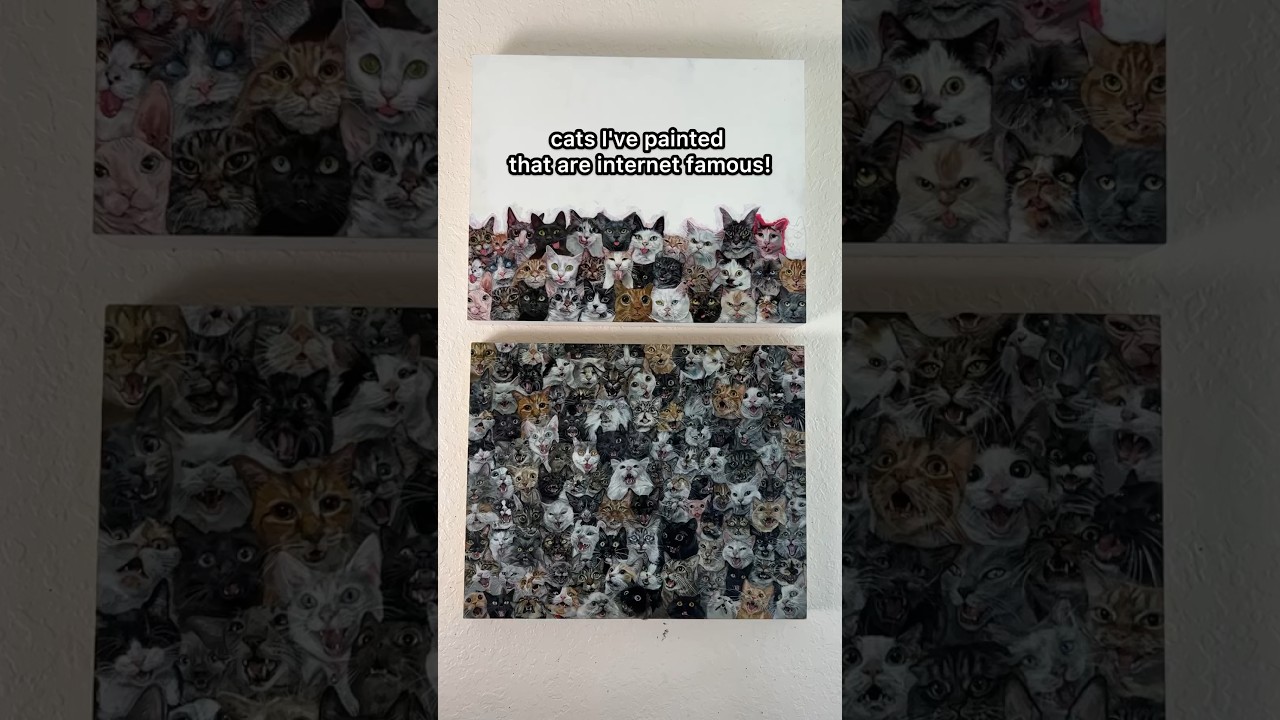 cats I've painted that are internet famous! #cat #art #painting #funny