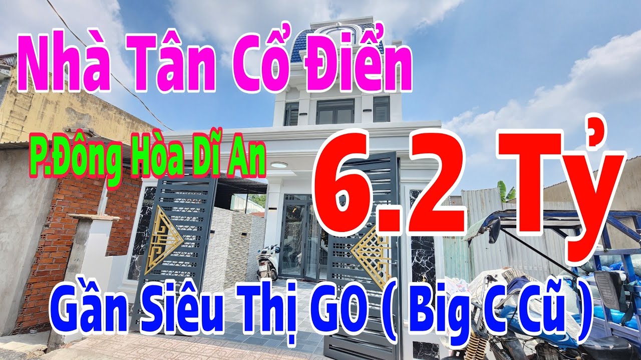 (1233) Bán Nhà Đông Hòa Dĩ An, Hoàn công, Gần Sân Vận Động, Nhà Mới Xây Đẹp, Thoáng Mát