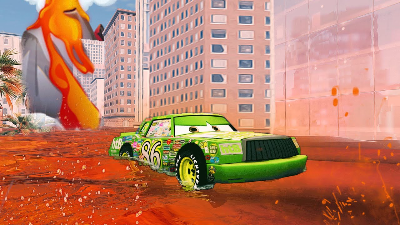 Мод PIXAR CARS против MEGA LAVA FLOOD в BeamNG.drive