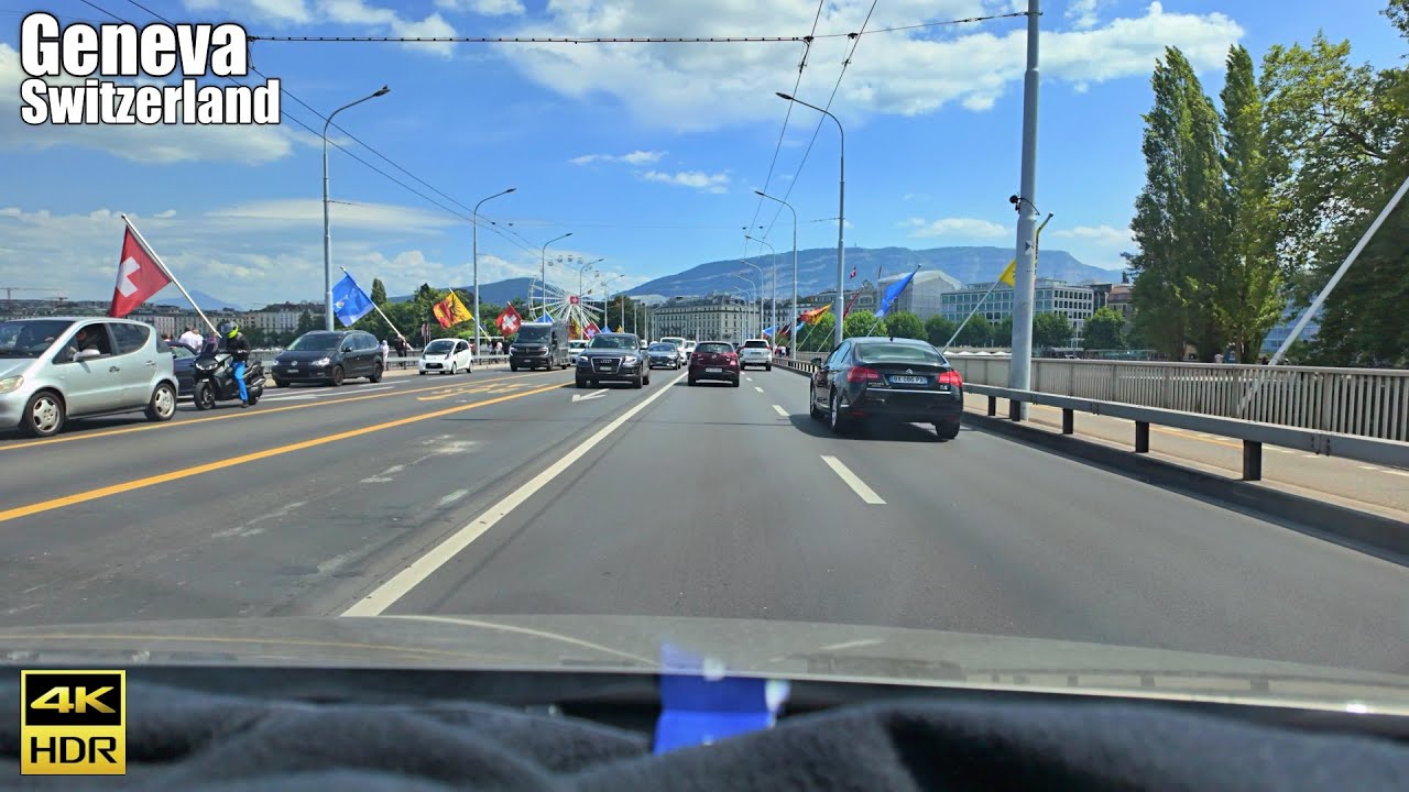 Driving in Geneva | Summer Drive | Switzerland 2025 [4K HDR]