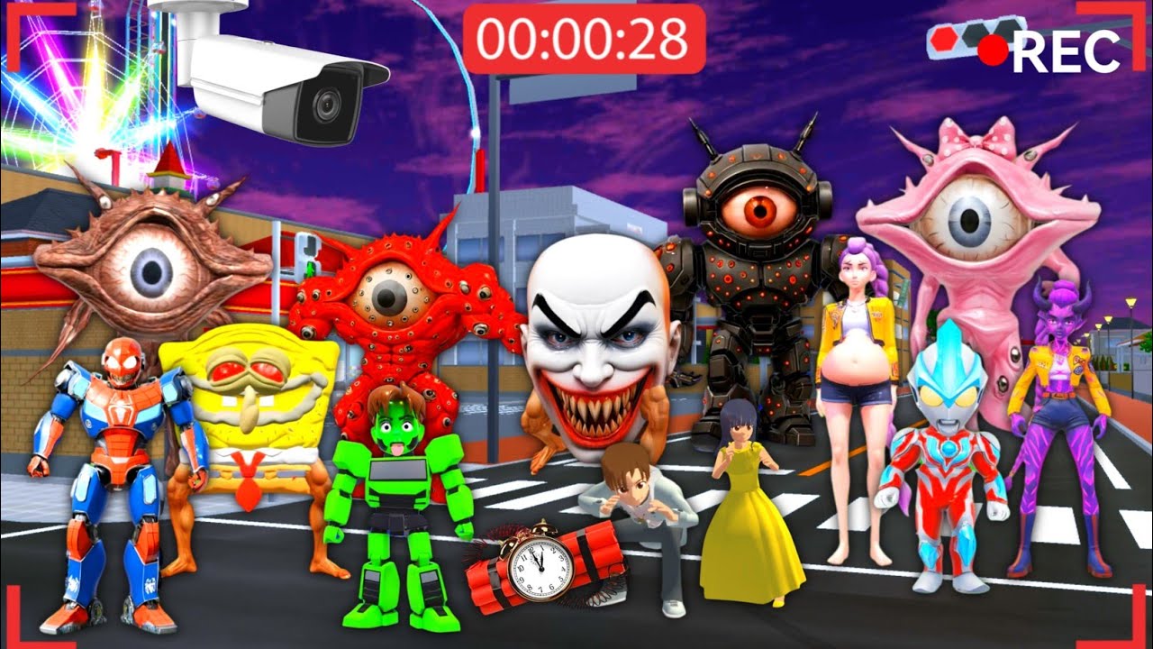 Yuta Mio Panik CCTV Merekam Pasukan Anomali Raksasa Melawan Robot Tayo ‼️ SAKURA SCHOOL SIMULATOR