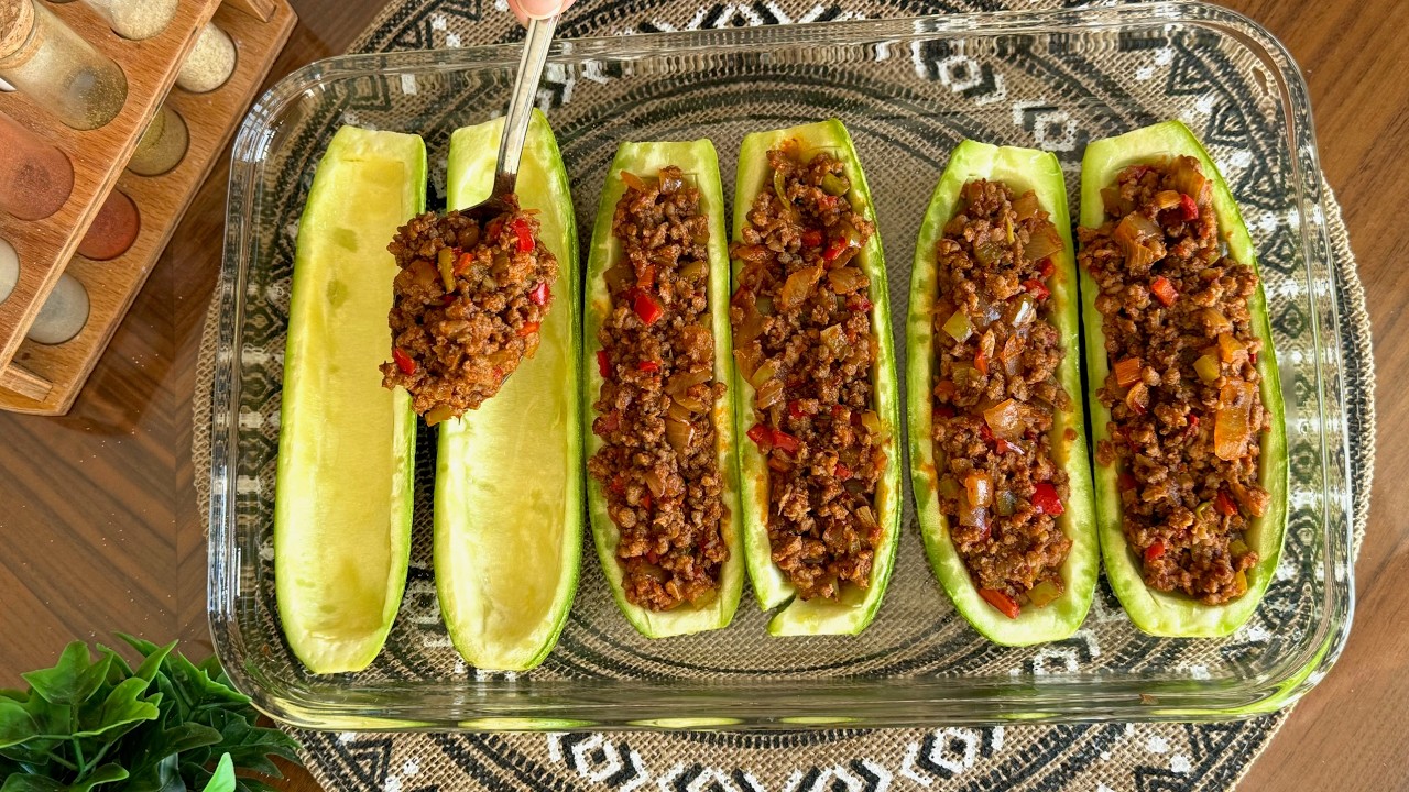 KABAK İLE YAPTIM ÖYLE LEZZETLİ Kİ ❗️TAM İFTAR YEMEĞİ 😍 Kıymalı Kabak Karnıyarık 🤌🏼Çiçekintarifleri