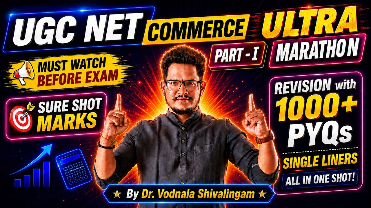 UGC NET Commerce Ultra Revision Marathon with PYQs Single Liners by Shiva sir #achieversaddaugcnet