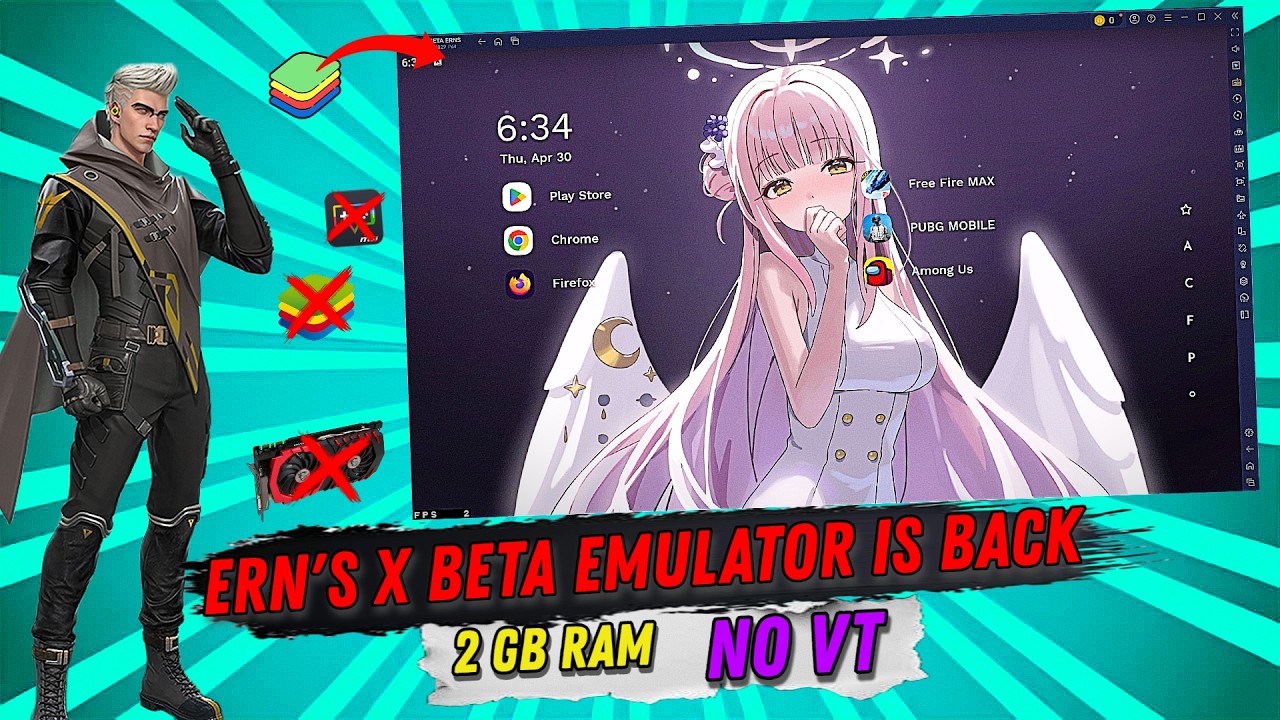 Best Emulator for 2GB RAM 😱 | 60FPS Smooth Free Fire 🔥 Low End PC Beast | No GPU 🔥 | No VT ✨