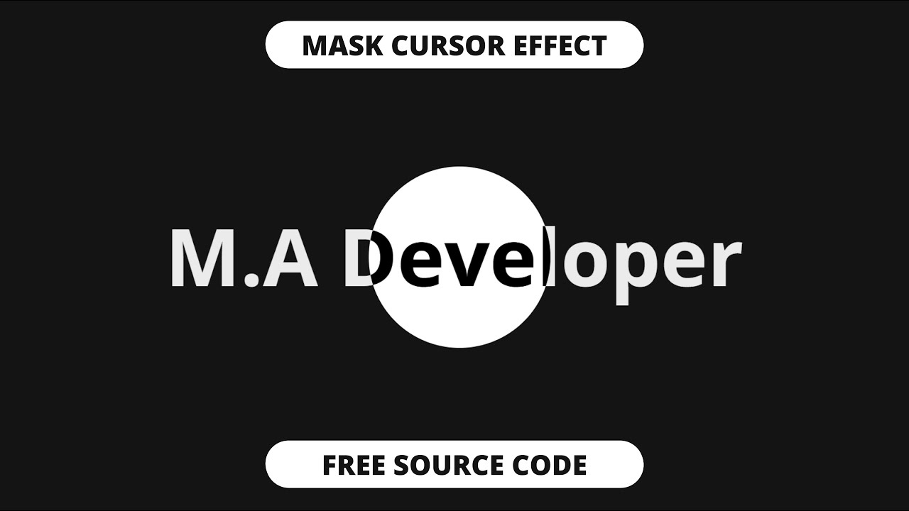🖱️ Mask Cursor Effect Using HTML CSS & JS | Unique Hover Animation | M.A Developer