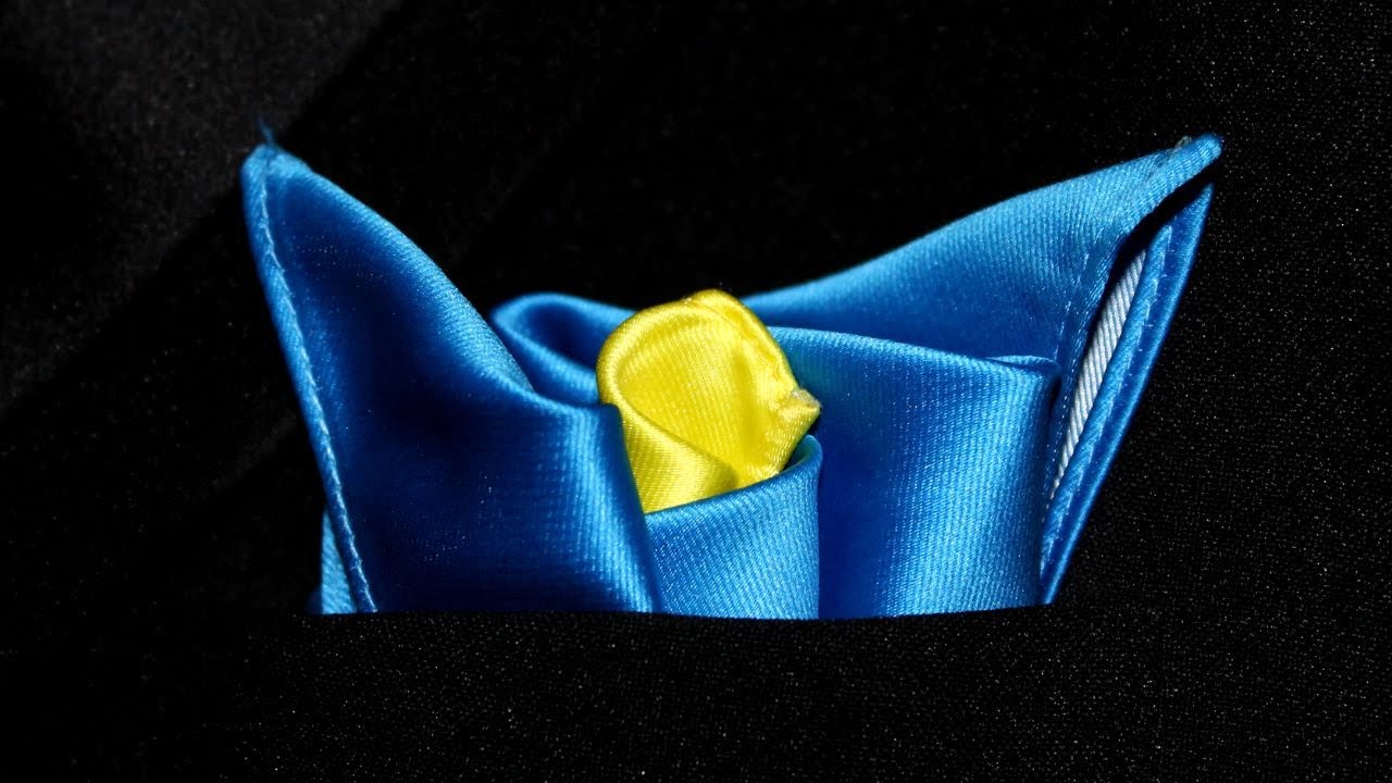 How to Fold a Pocket Square - Double Reverse Puff Fold