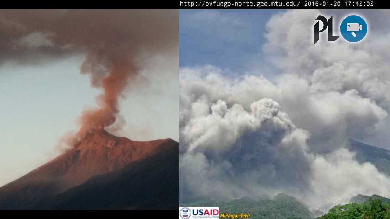 Volcanes Santiaguito y Fuego incrementan actividad