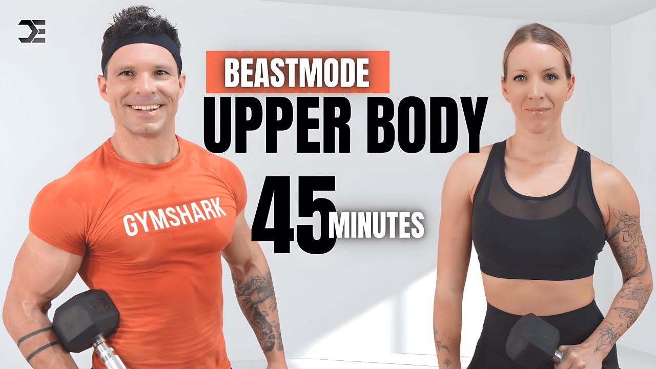 45 Min Intense UPPER BODY WORKOUT with WEIGHTS | Build Muscle + Boost Strength