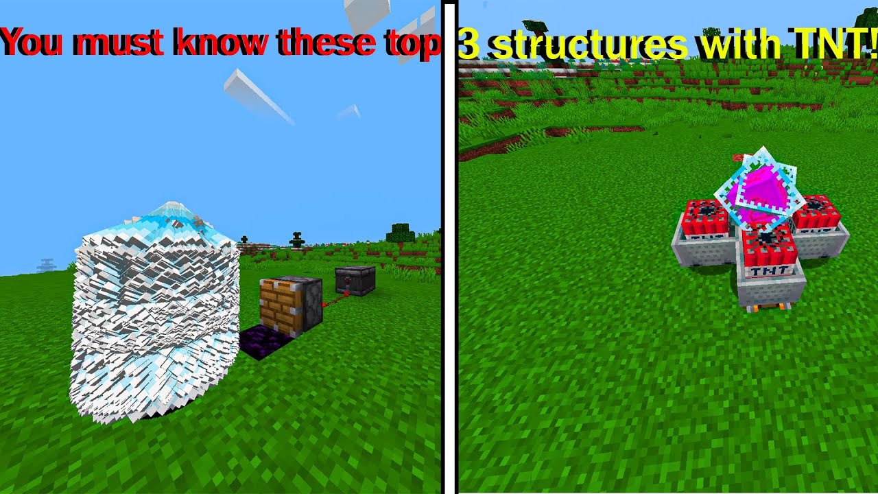 Minecraft: Secrets of building the top three structures with TNT #minecraft #game #tnt