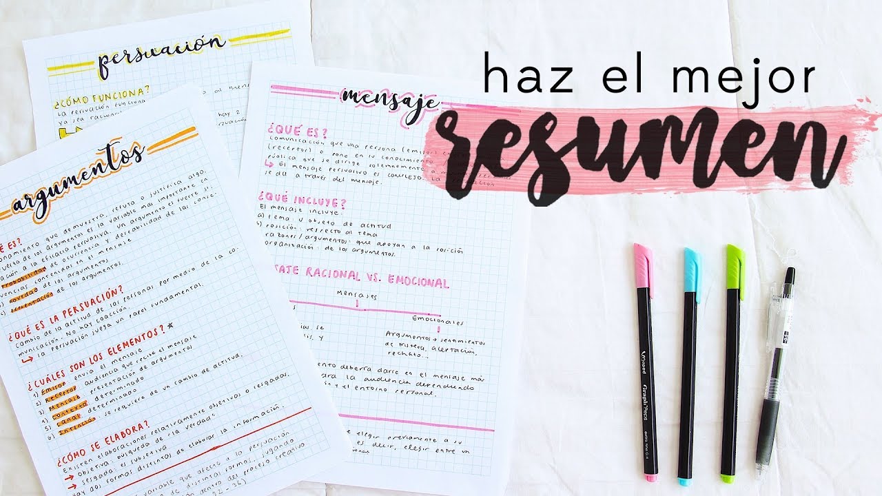 CÓMO HACER RESÚMENES ORGANIZADOS PARA ESTUDIAR: Tips y Trucos Fáciles