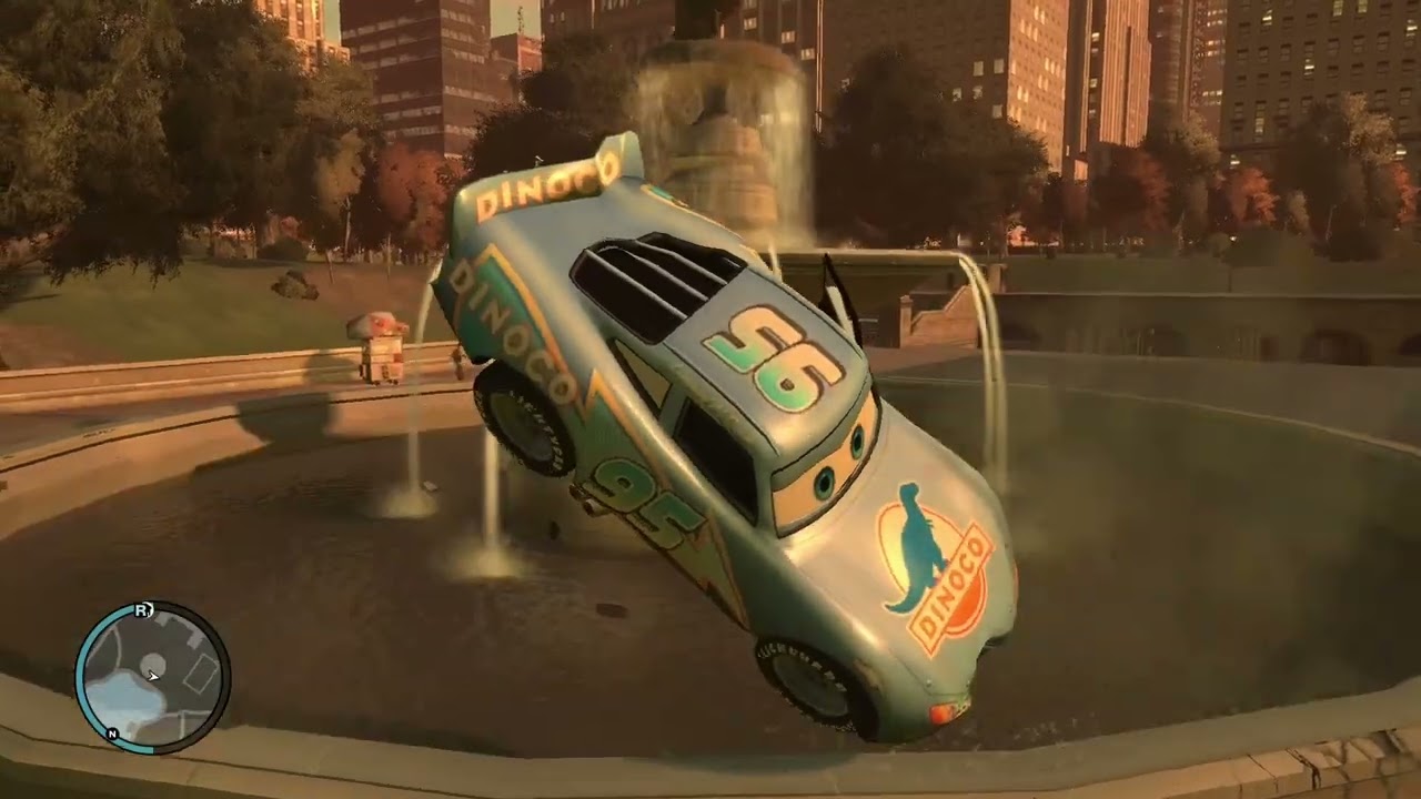 GTA 4 Lightning McQueen Mega Ramp Crash Test (#2)