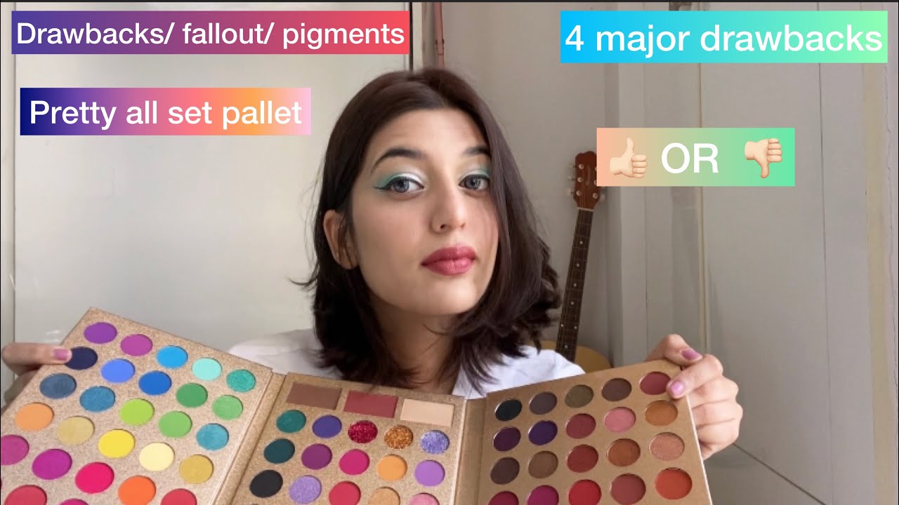 PRETTY ALL SET PALETTE || UCANBE|| REVIEW || major drawbacks || swatches
