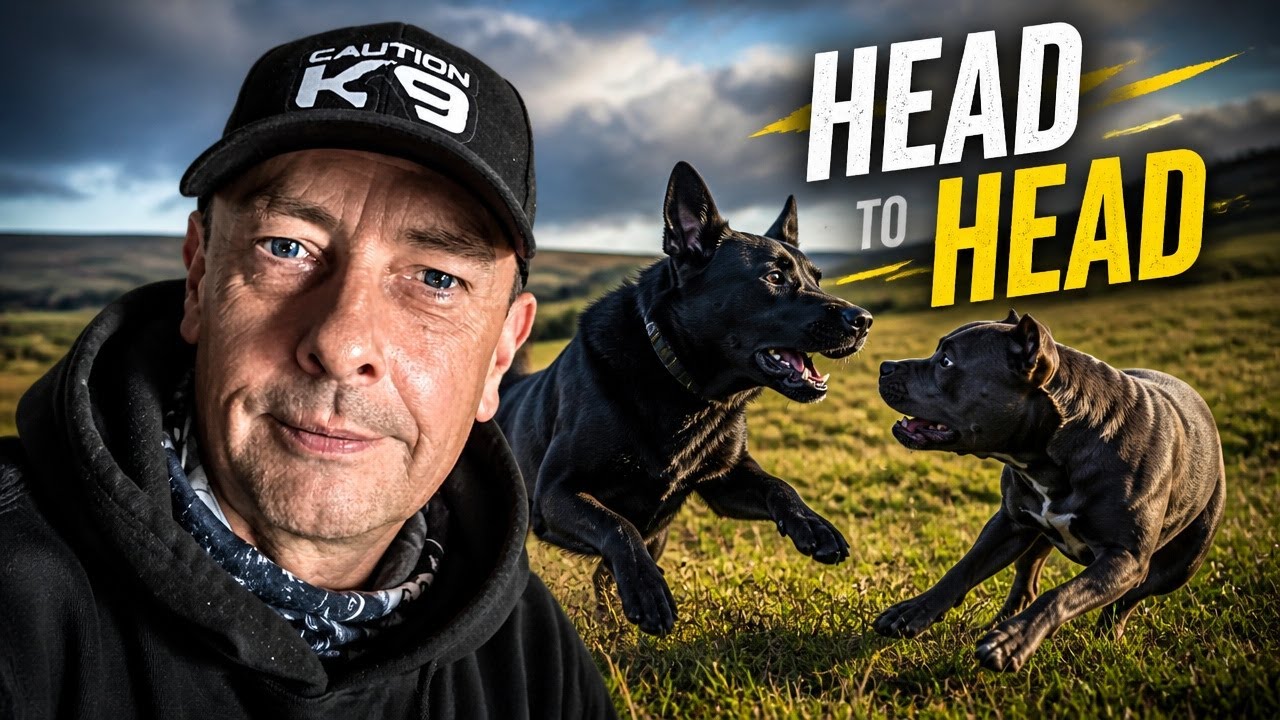 Two Powerful Dogs Go Head to Head in the Countryside