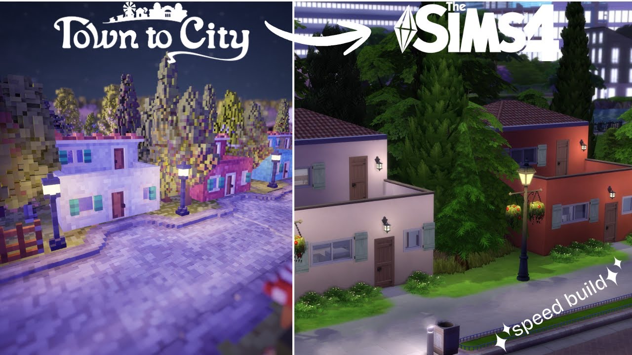 Recreating Town to City Houses in Sims 4 | The Sims 4 Speed Build