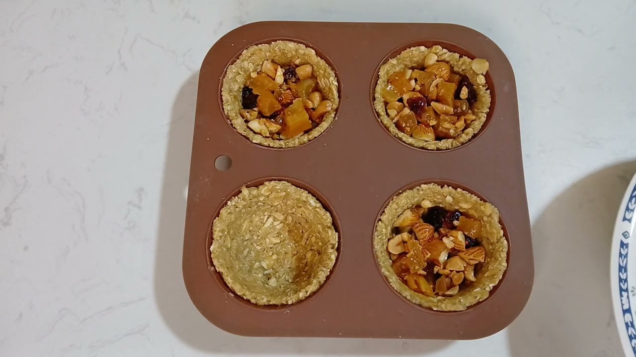No Sugar, No Flour! Homemade Oat Tarts with Nuts, Dried Fruits & Chocolate.🧁🍫#healthydessert