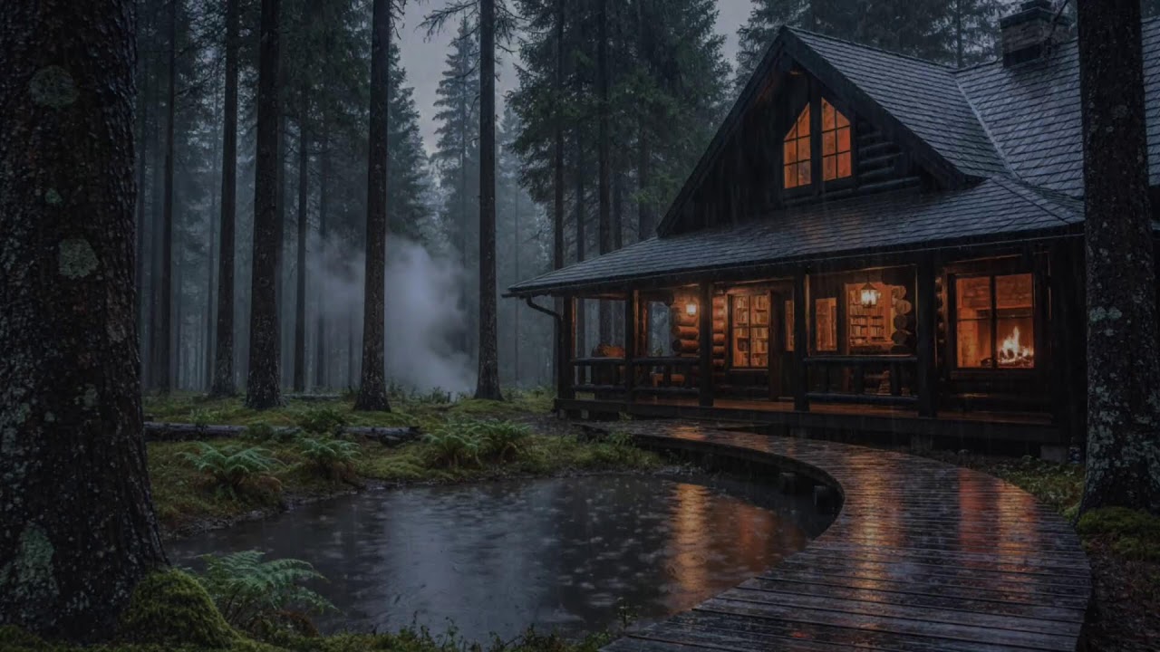 Rain-Washed Forest Cabin 🌧 | Soothing Rain Atmosphere to Calm Insomnia and Enjoy Deep Rain Rest
