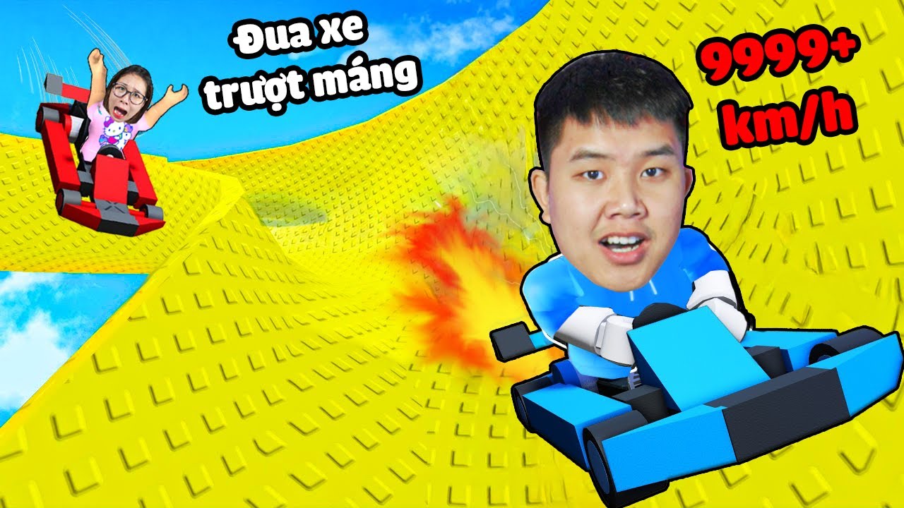 Đua lái xe trong cầu trượt máng xem ai nhanh nhất về đích bqThanh Phóng Vù Vù Ốc Gà