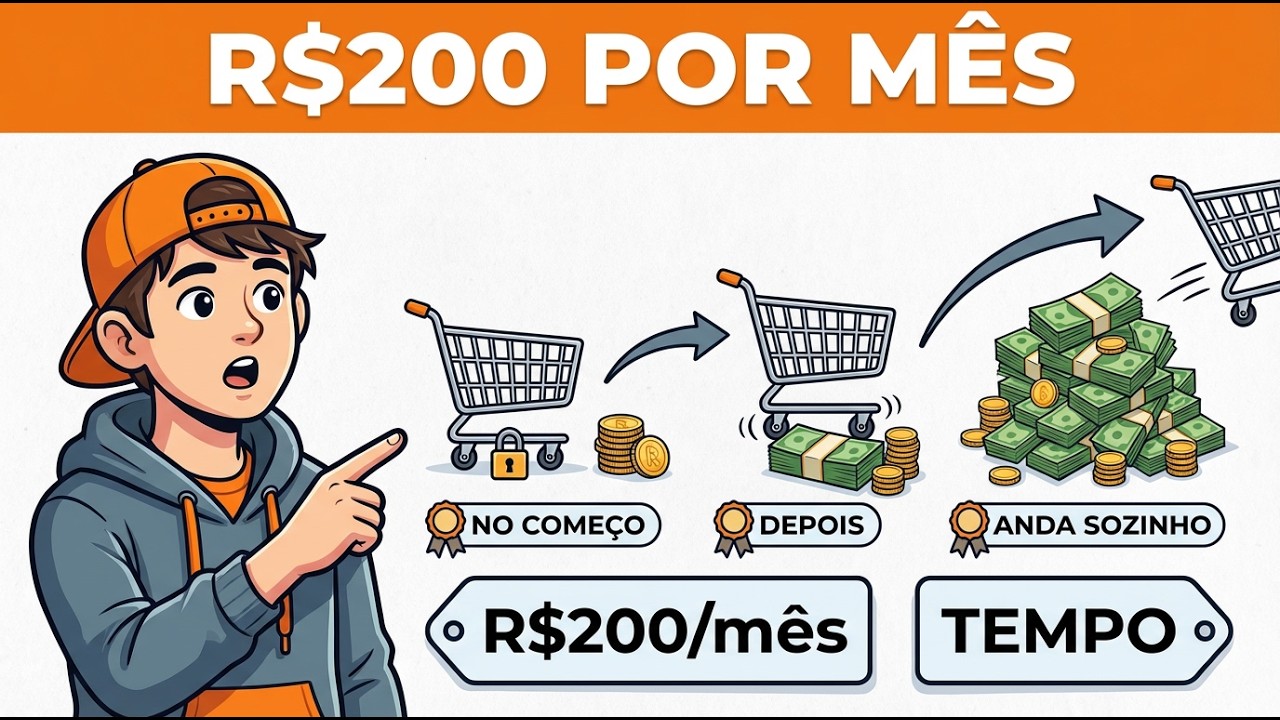 Investindo R$ 200 por mês: Quanto tempo para o dinheiro começar a “andar”? (com conta)