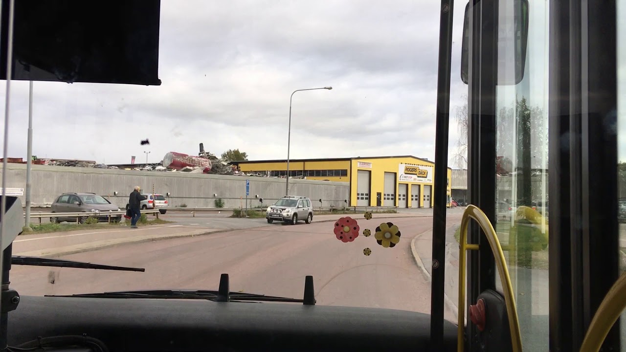 Bus ride line 10 from Uppsala Centralstation to Coop/IKEA.