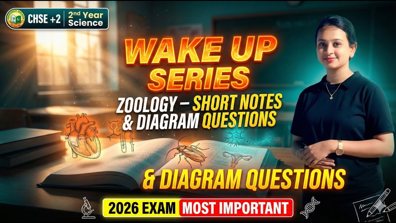 CHSE +2 2nd Year | Zoology | Wake Up Series | Short Notes & Diagram Questions#chse2026 #12thzoology