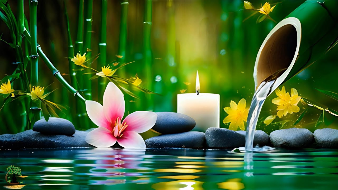 Relaxing Sleep Music with Bamboo Water Sound🌿Deep Sleep, Calm Anxiety, Stress Relief, Spa Ambience