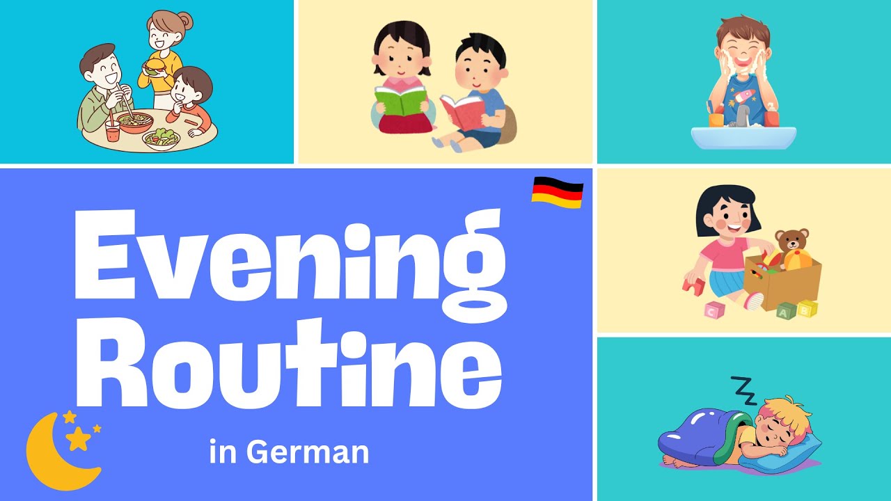 Evening Routine in German 🇩🇪🌙 | Abendroutine auf Deutsch | KidsGerman