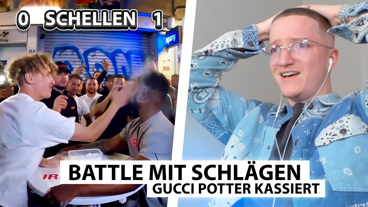 Justin reagiert auf Gucci Potter's Backpfeifen Duell.. (Brutal) | Reaktion