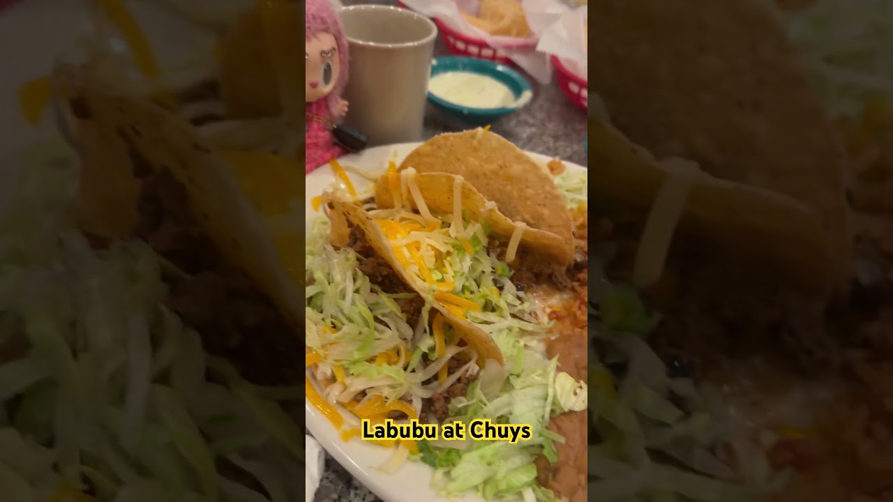 Labubu at Chuys Tex Mex! #chuys #labubu #outandabout #texas #texmex #lycheeberry