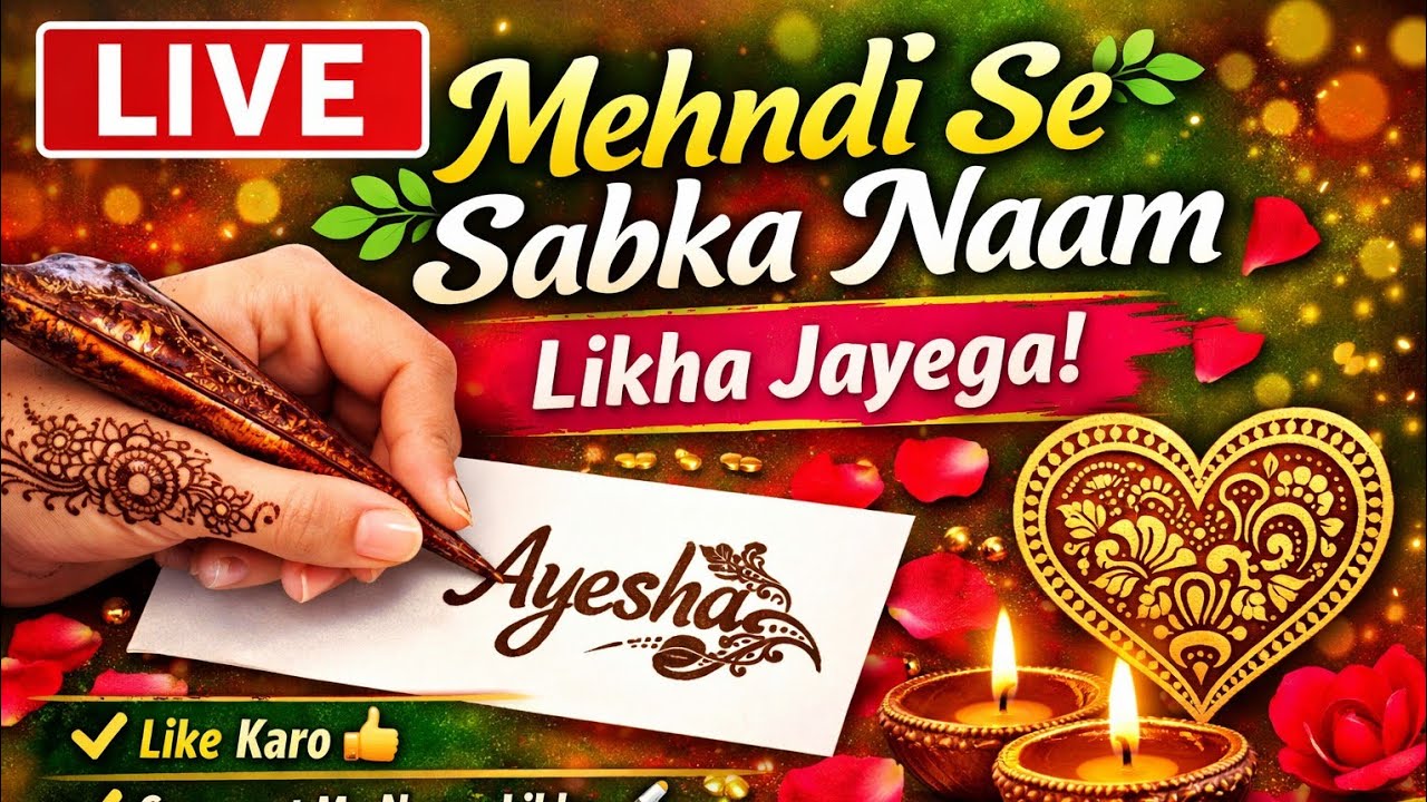 🔥 LIVE Naam Writing Mehndi | Aaj Special Live ✍️