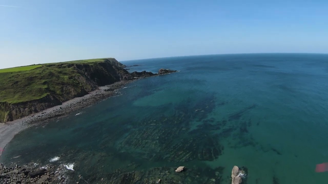 Welcombe Mouth beach, Devon, DJI FPV