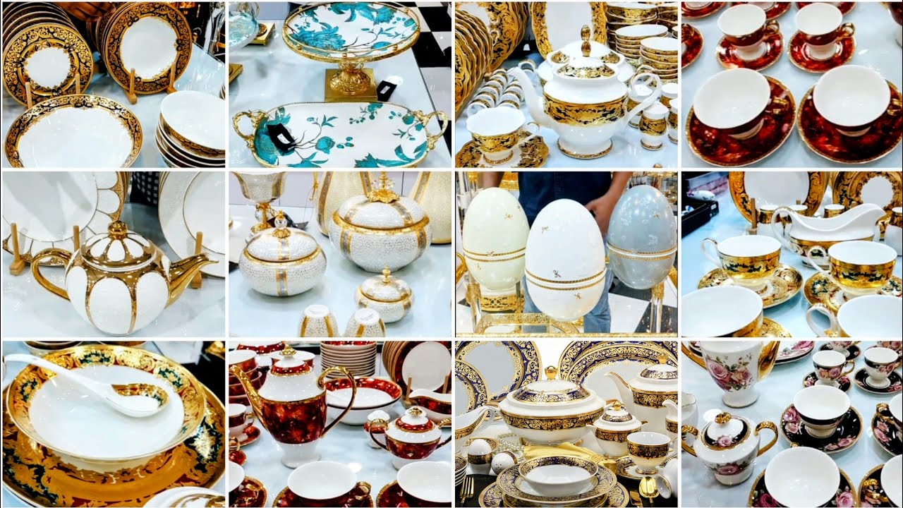24k Gold Edge Best Bone-China Vintage White & Gold Dinner Set || Luxury Dinner Set #2025 #new