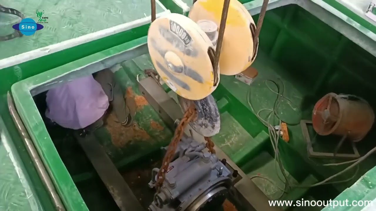 FRP fishingboat installation marine engine and gearbox./Sinooutput