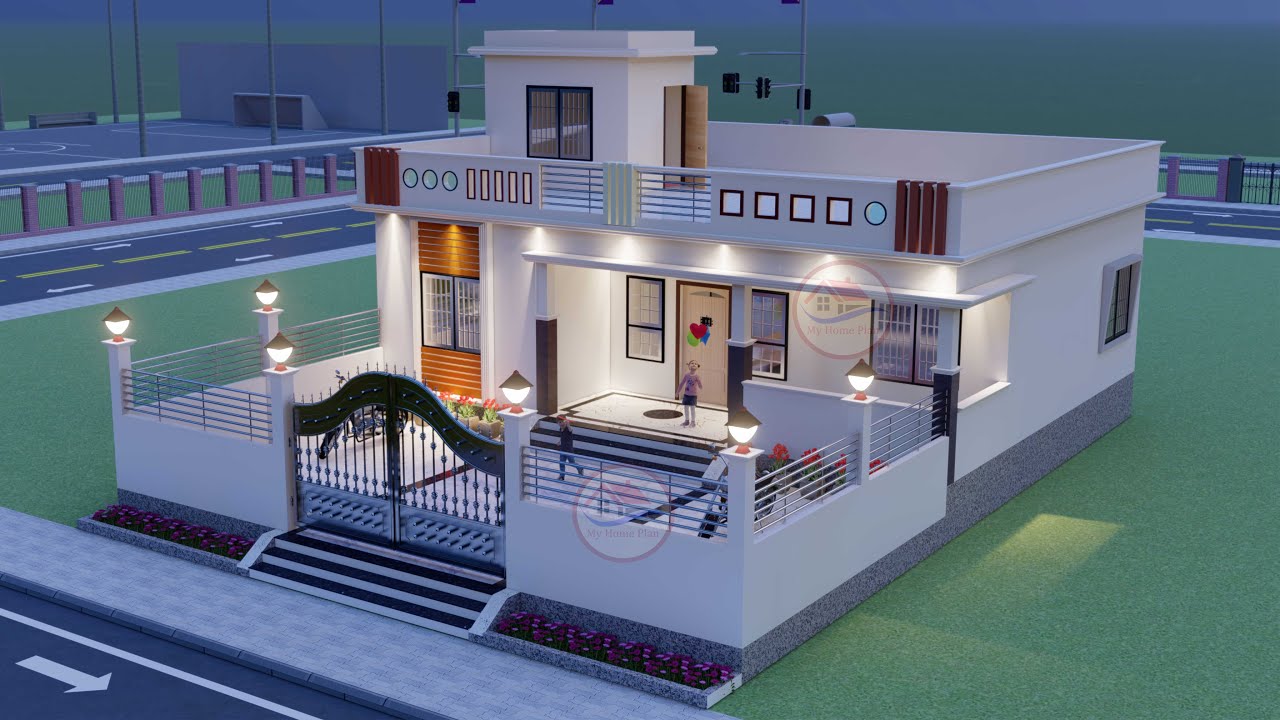 3Bhk House With Open Space For Car  Parking I Ghar ka Design by @Myhomeplan