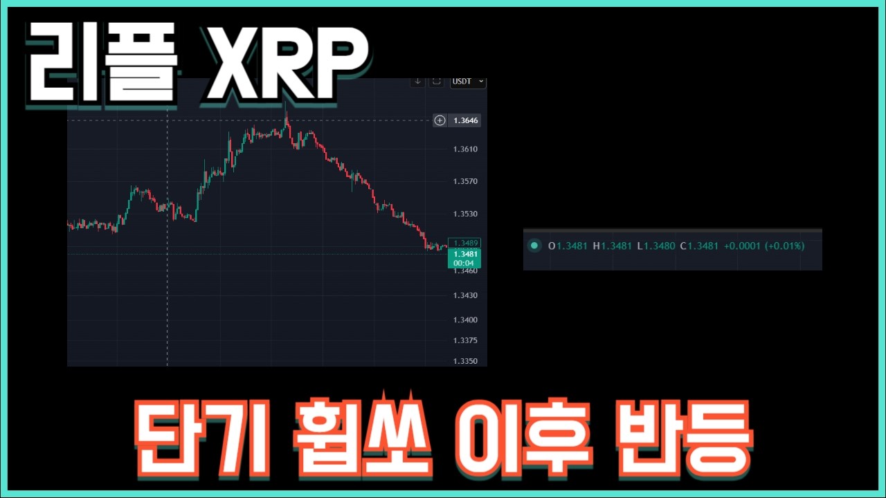리플 XRP 단기 휩쏘 이후 반등