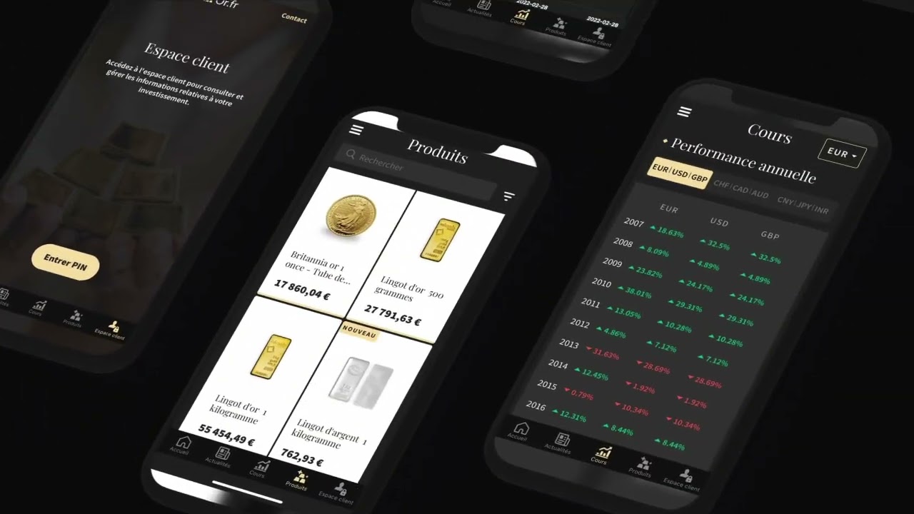 Application mobile Or.fr : Cours en direct et actualit&eacute; de l'or et l'argent