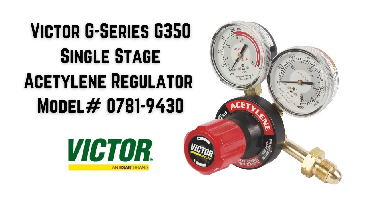 Victor G-Series G350 Single Stage Acetylene Regulator  Heavy-Duty Model# 0781-9430