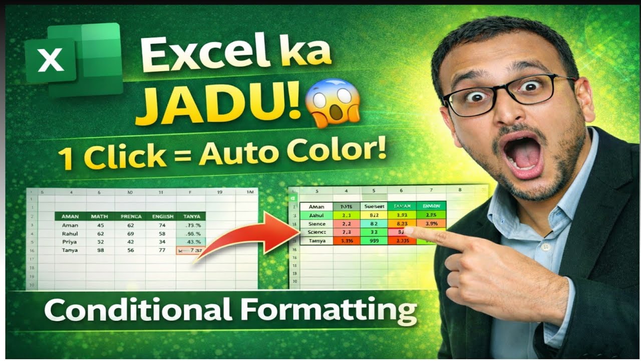 Excel Conditional Formatting in Hindi | Full Tutorial for Beginners. 