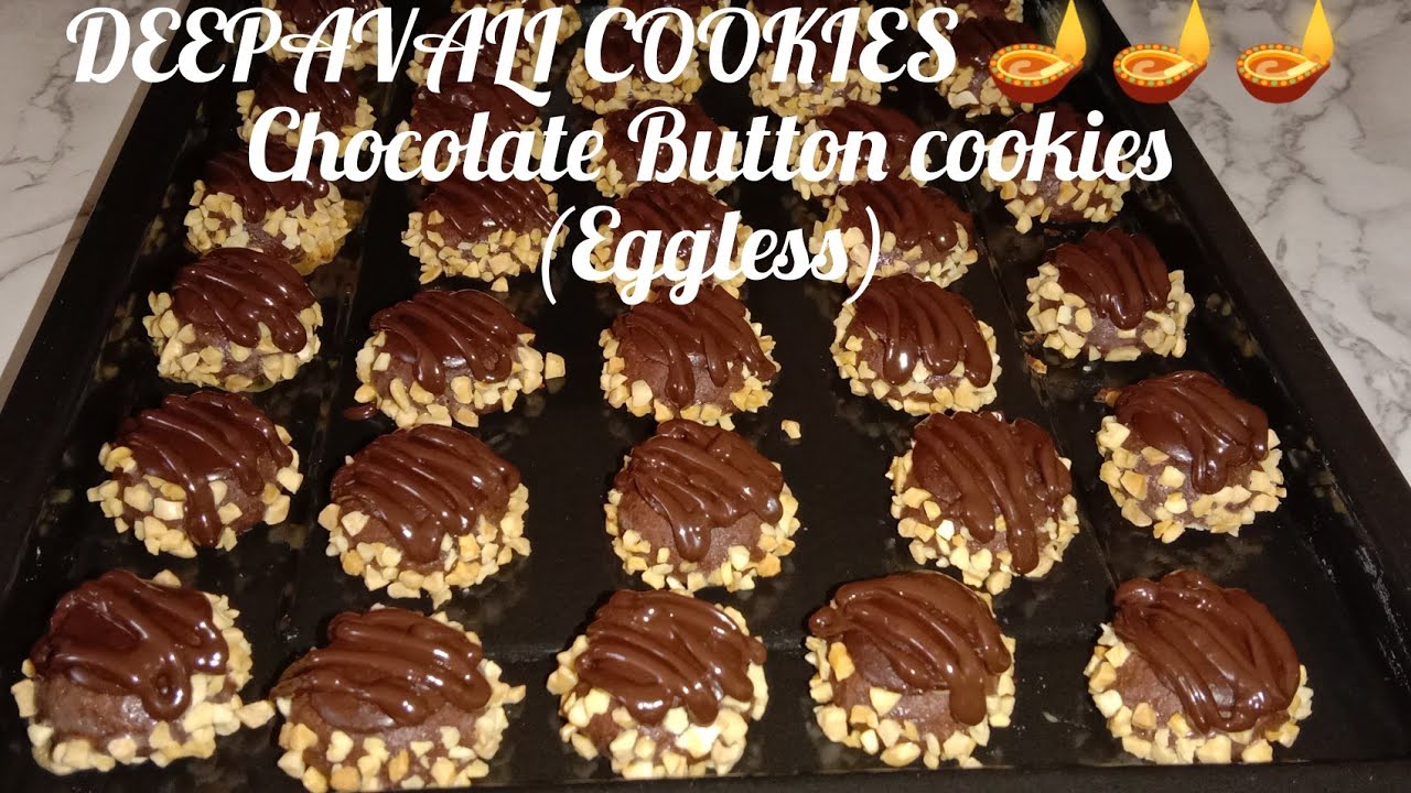 Chocolate Button Cookies (Eggless)                                        Ratha's Dishes Indrani