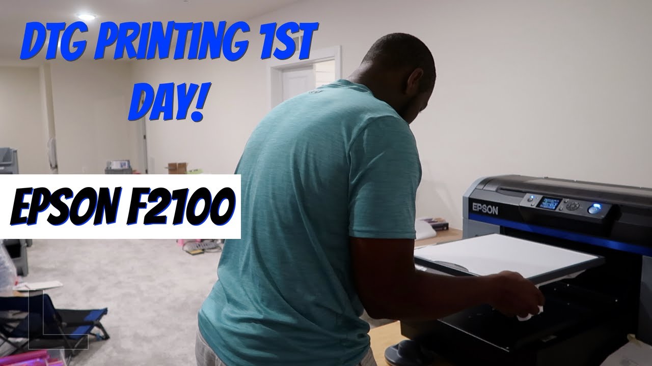 Printing a Shirt On The EPSON F2100 Direct to Garment Printer! First Day Using EPSON DTG!