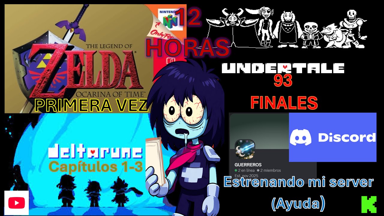 Mi Primer 12 HORAS En Directo | JUGANDO OCARINA OF TIME ⚔️🛡️💣🏹 | LOS 93 FINALES DE UNDERTALE❤️💀💀🐐🐐🐟🦖
