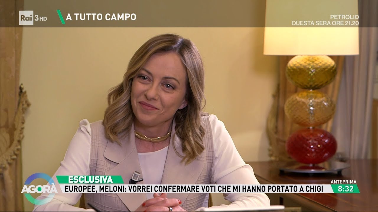 Intervista al presidente del consiglio Giorgia Meloni (prima parte) - Agorà 19/03/2024
