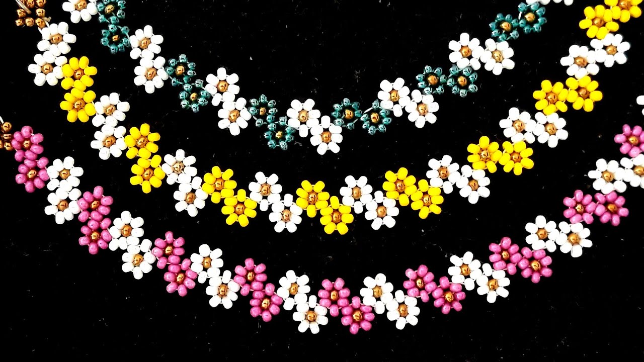 kum boncuktan bileklik // seed beads bracelet // flower bracelet