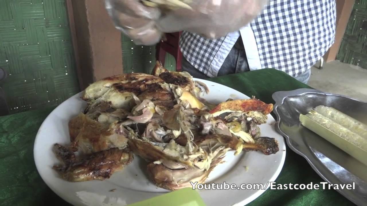 Dac San Tay Nguyen Rượu cần   g&agrave; nướng    com lam Gia Lai  Vietnam