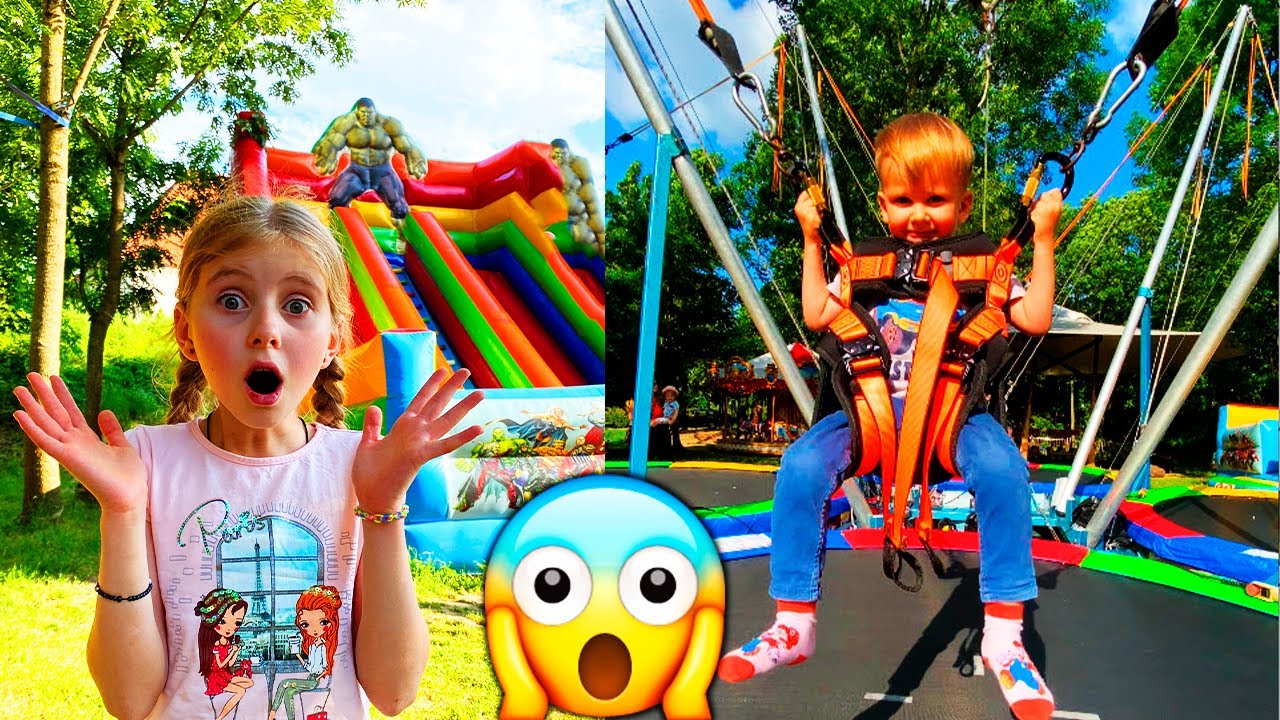 🥰 IONUȚ cu MATEI prima dată la TRAMBULINĂ și TOBOGANE gonflabile 🎠 CARUSEL &icirc;n Cluj-Napoca
