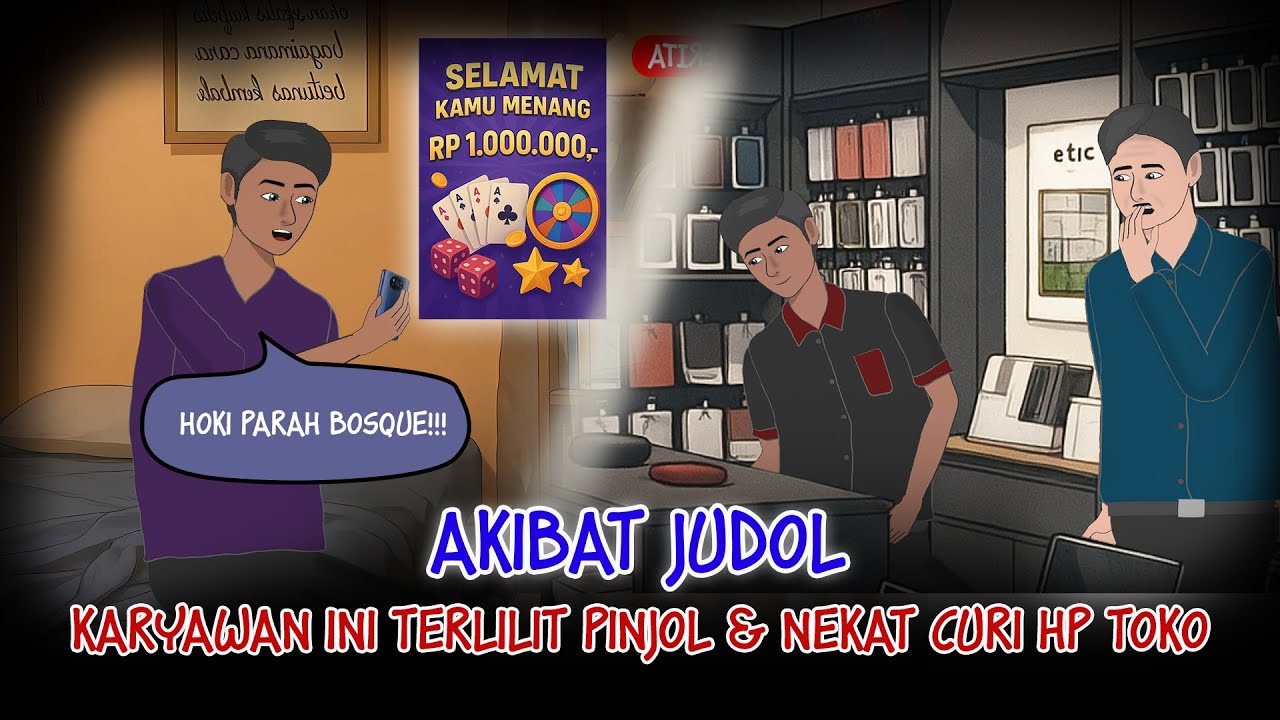 Akibat Judol - Karyawan ini Terlilit Pinjol & Nekat Curi HP Toko | #Dramaanimasi #Animasiazab