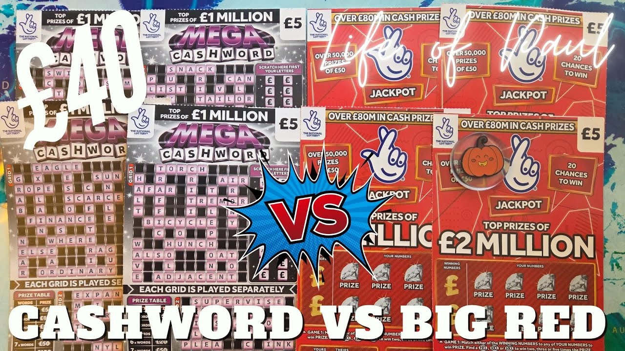 Карты Big Red Devil на 20 фунтов стерлингов против скретч-карт Mega Cashword на 20 фунтов стерлингов